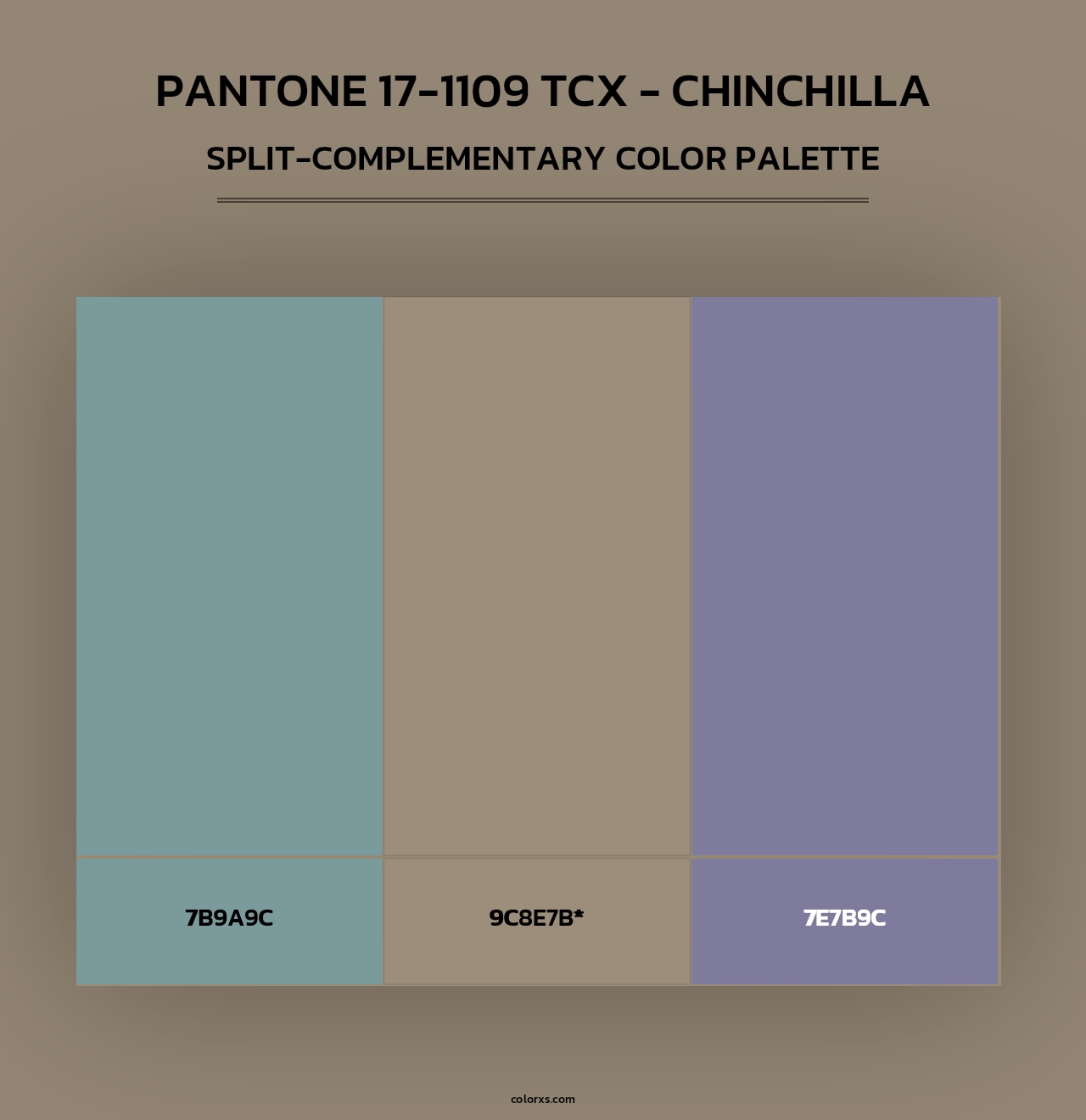 PANTONE 17-1109 TCX - Chinchilla - Split-Complementary Color Palette