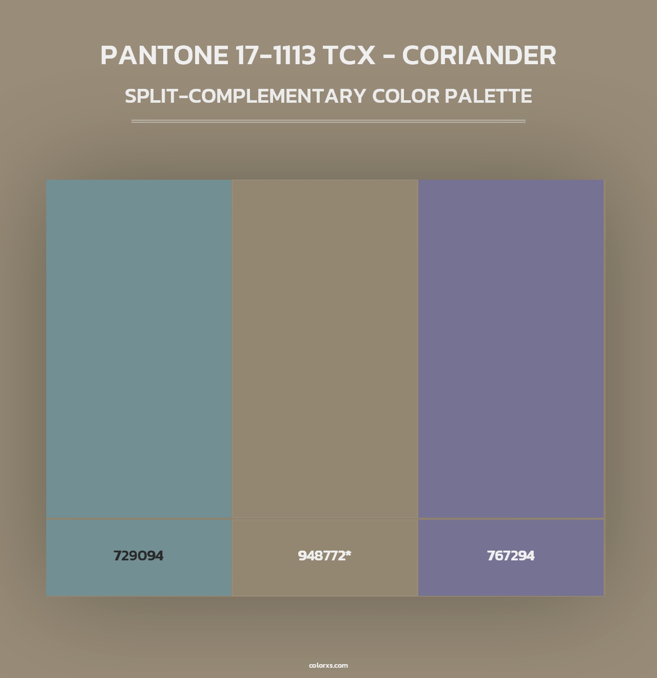 PANTONE 17-1113 TCX - Coriander - Split-Complementary Color Palette