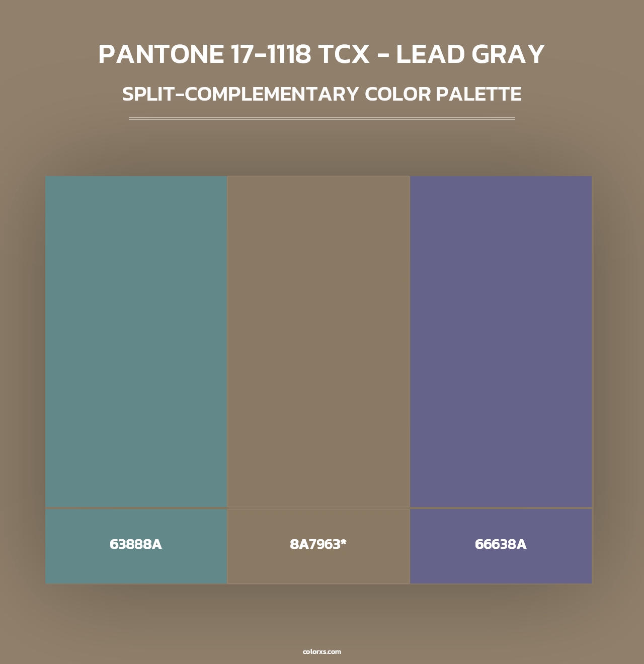 PANTONE 17-1118 TCX - Lead Gray - Split-Complementary Color Palette