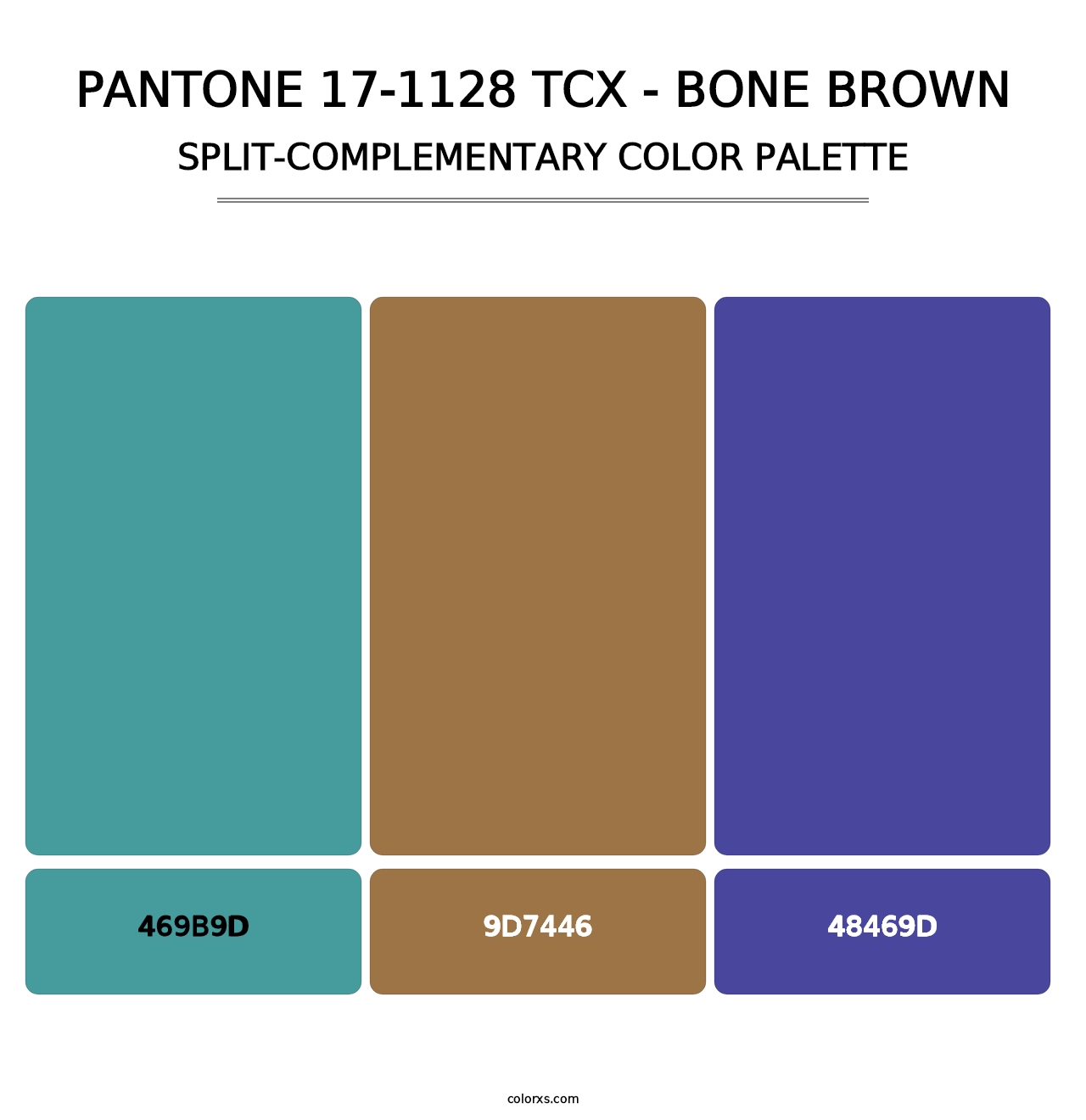 PANTONE 17-1128 TCX - Bone Brown - Split-Complementary Color Palette