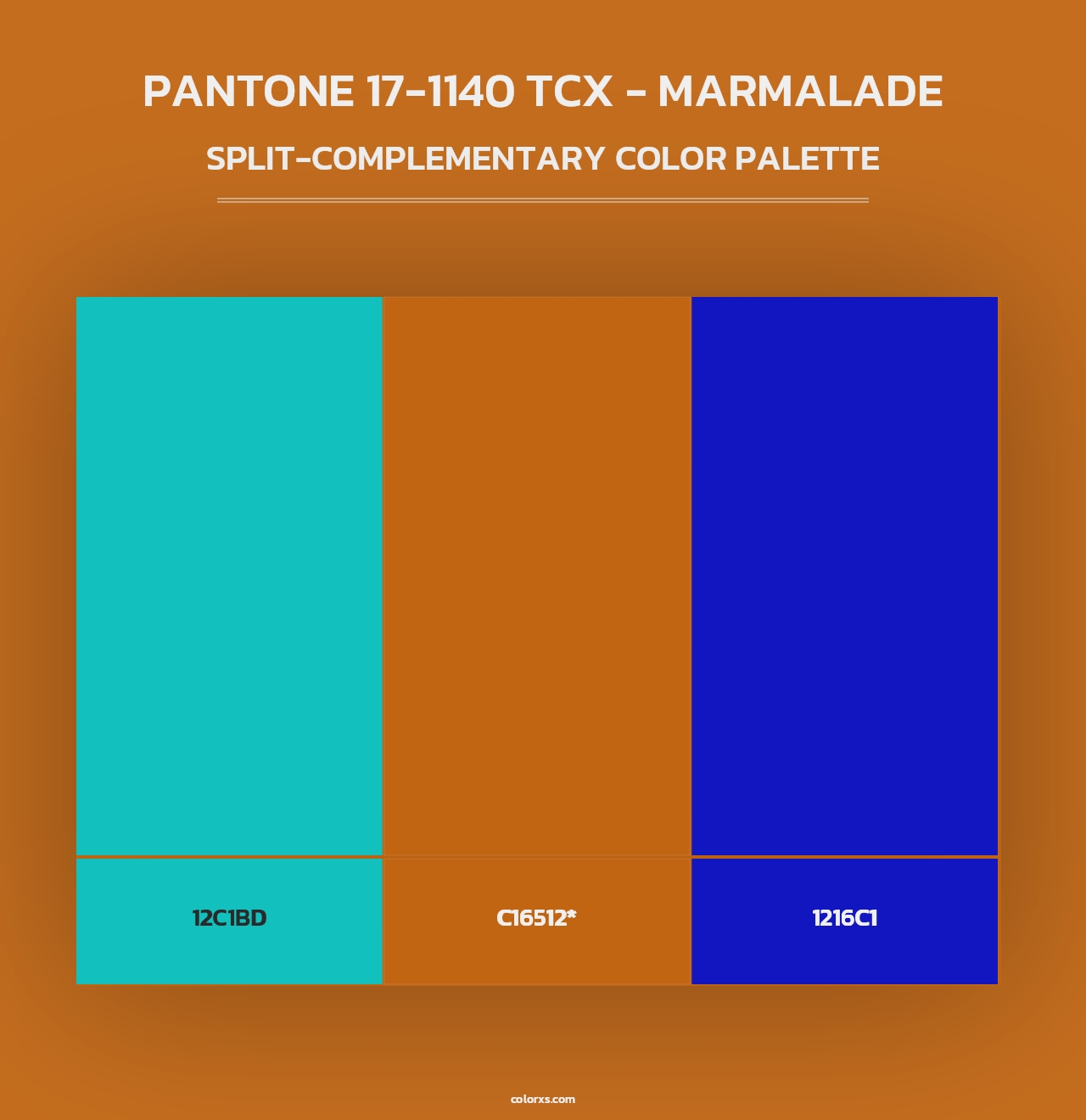 PANTONE 17-1140 TCX - Marmalade - Split-Complementary Color Palette