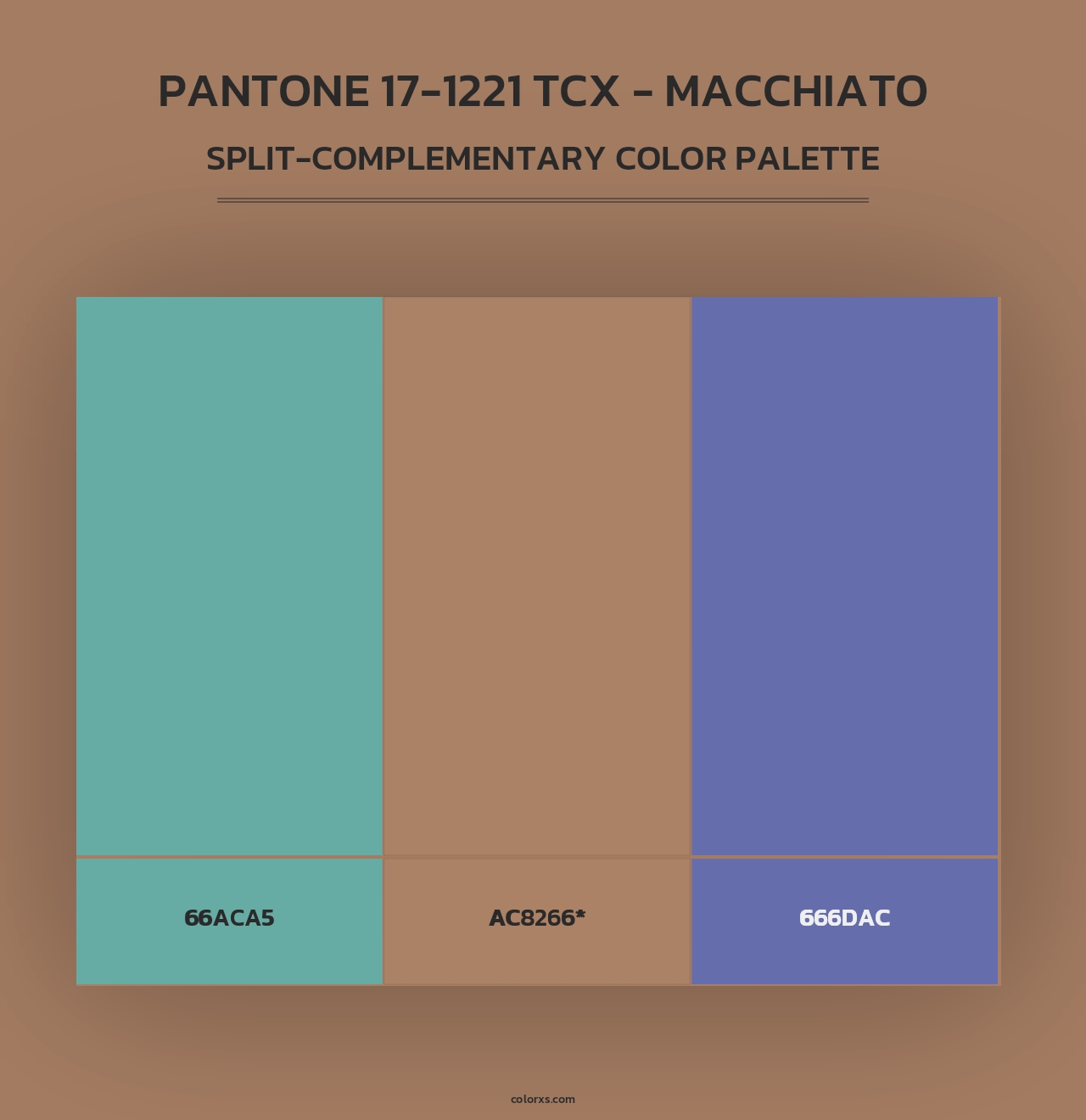 PANTONE 17-1221 TCX - Macchiato - Split-Complementary Color Palette