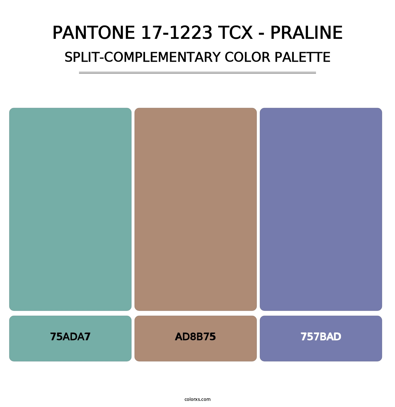 PANTONE 17-1223 TCX - Praline - Split-Complementary Color Palette