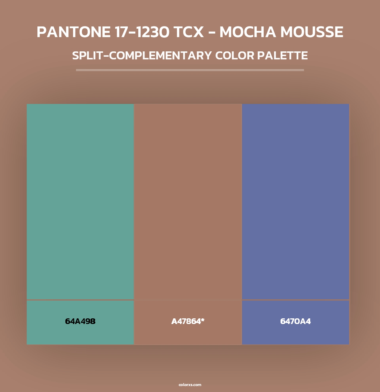 PANTONE 17-1230 TCX - Mocha Mousse - Split-Complementary Color Palette
