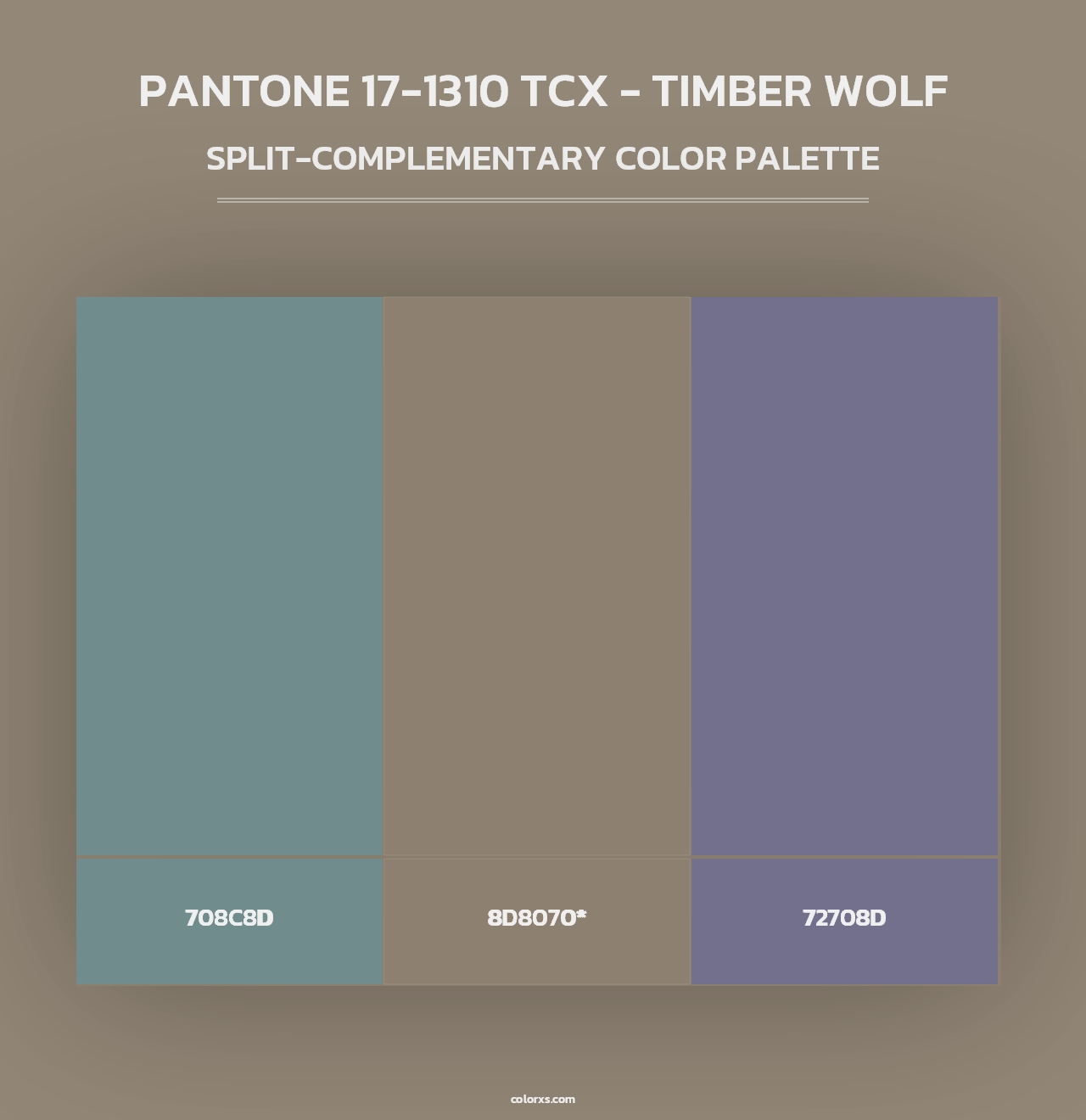 PANTONE 17-1310 TCX - Timber Wolf - Split-Complementary Color Palette