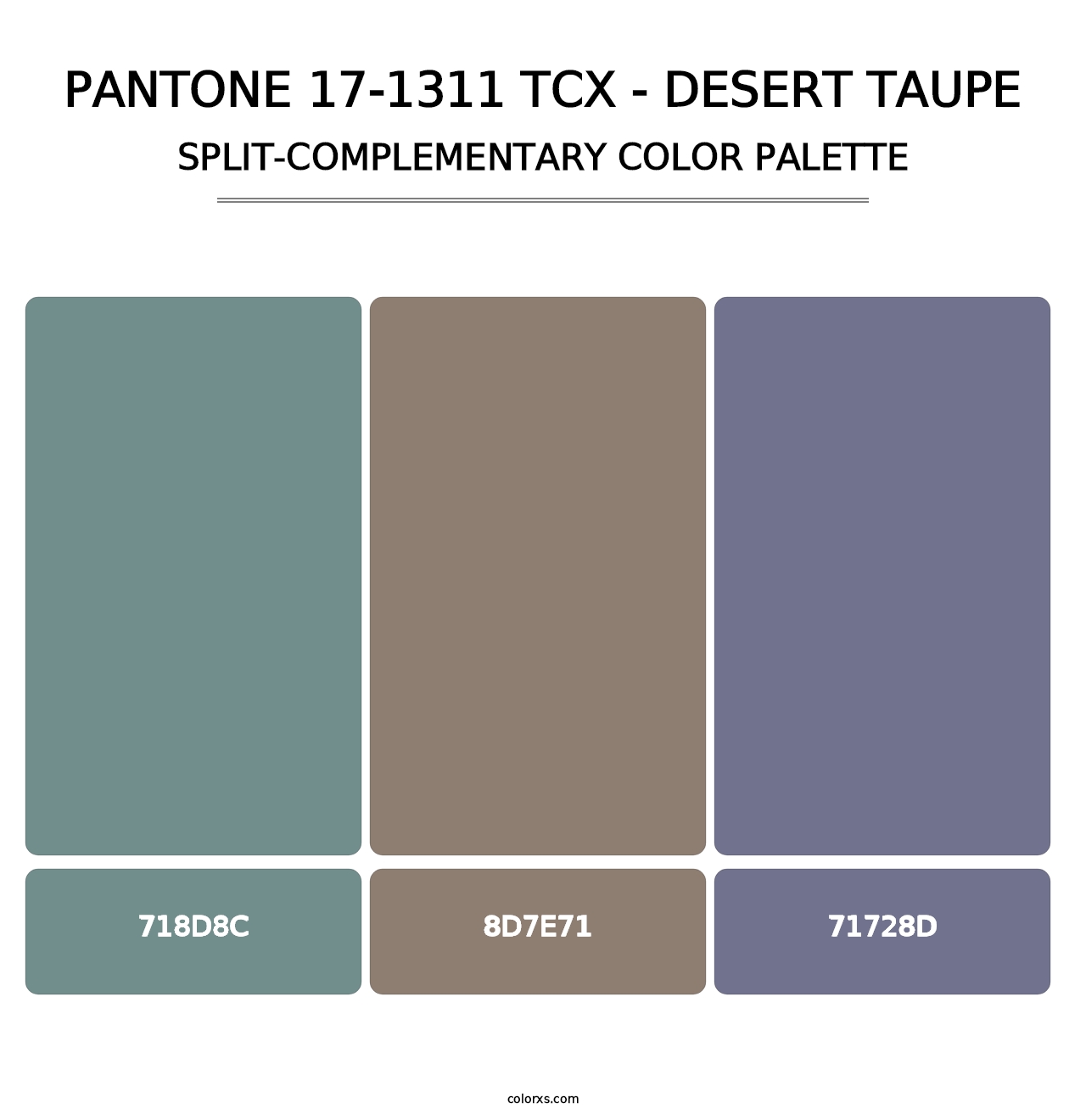 PANTONE 17-1311 TCX - Desert Taupe - Split-Complementary Color Palette