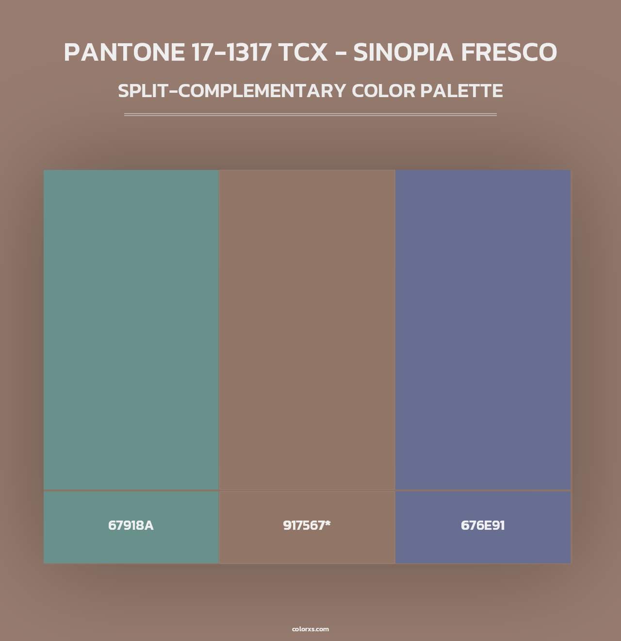 PANTONE 17-1317 TCX - Sinopia Fresco - Split-Complementary Color Palette
