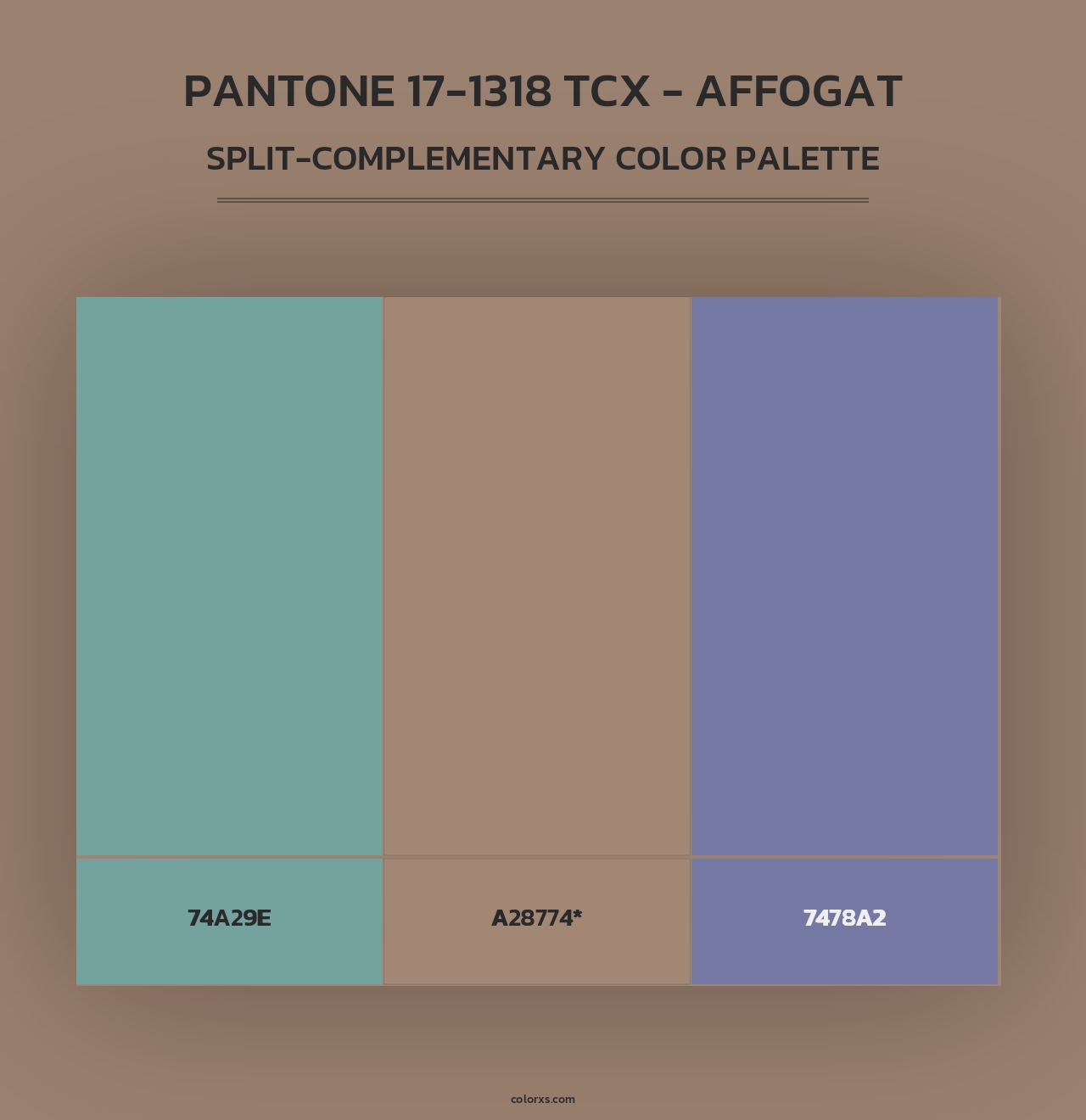 PANTONE 17-1318 TCX - Affogat - Split-Complementary Color Palette