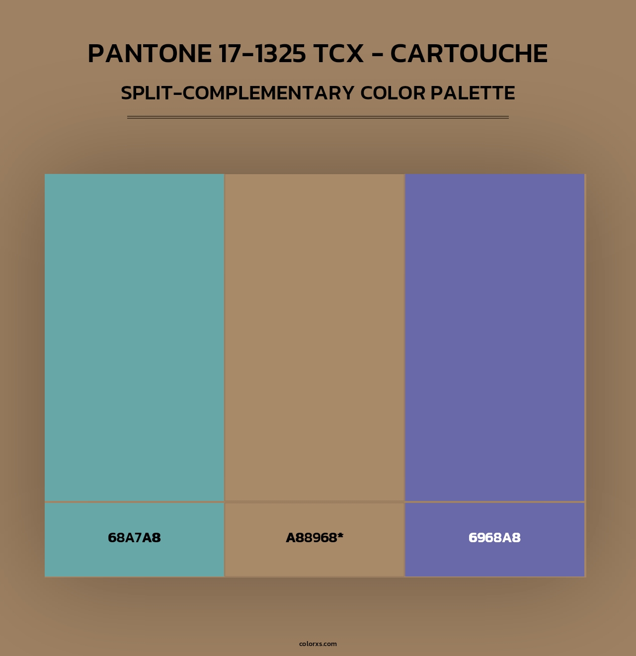 PANTONE 17-1325 TCX - Cartouche - Split-Complementary Color Palette