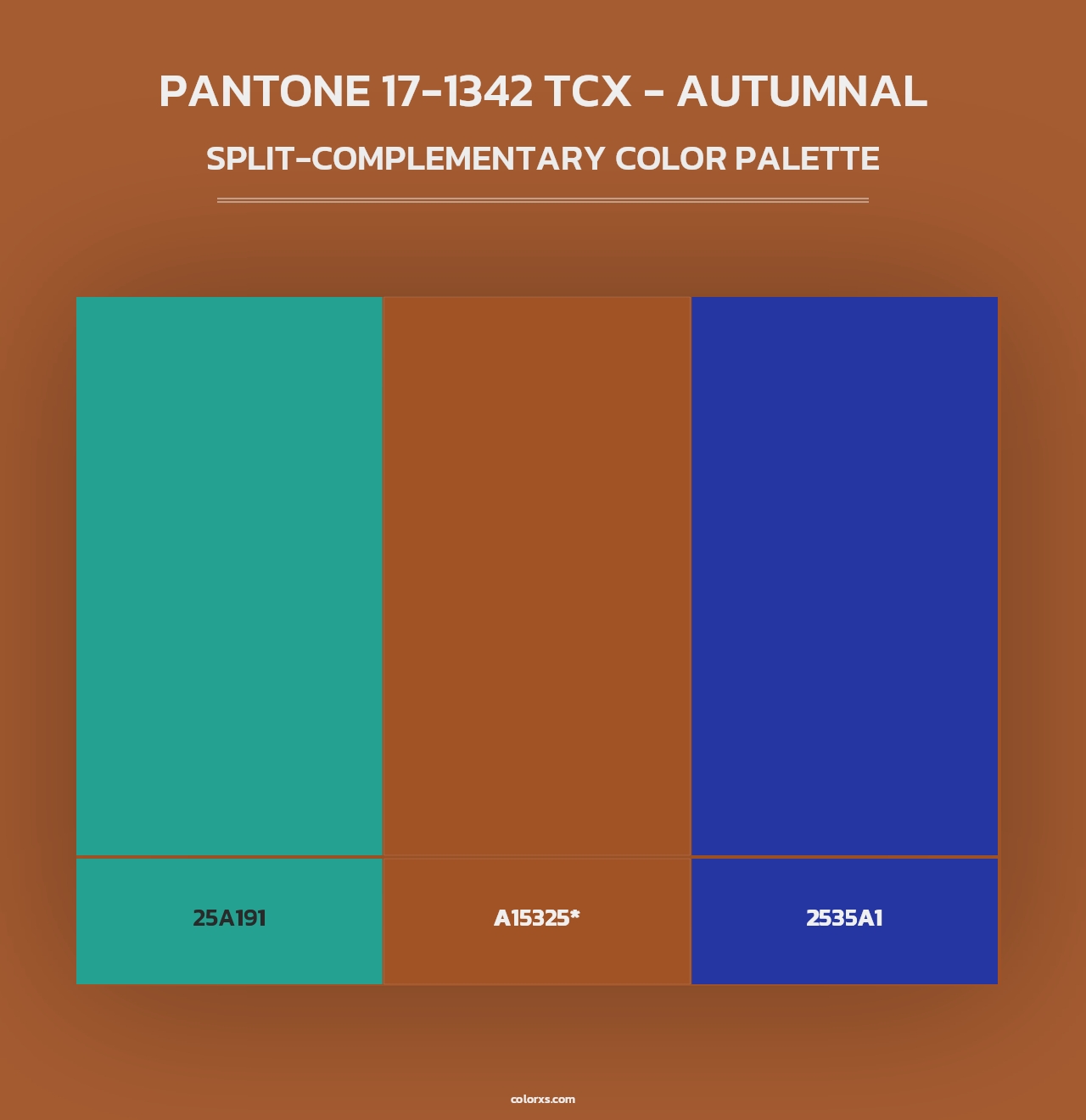 PANTONE 17-1342 TCX - Autumnal - Split-Complementary Color Palette