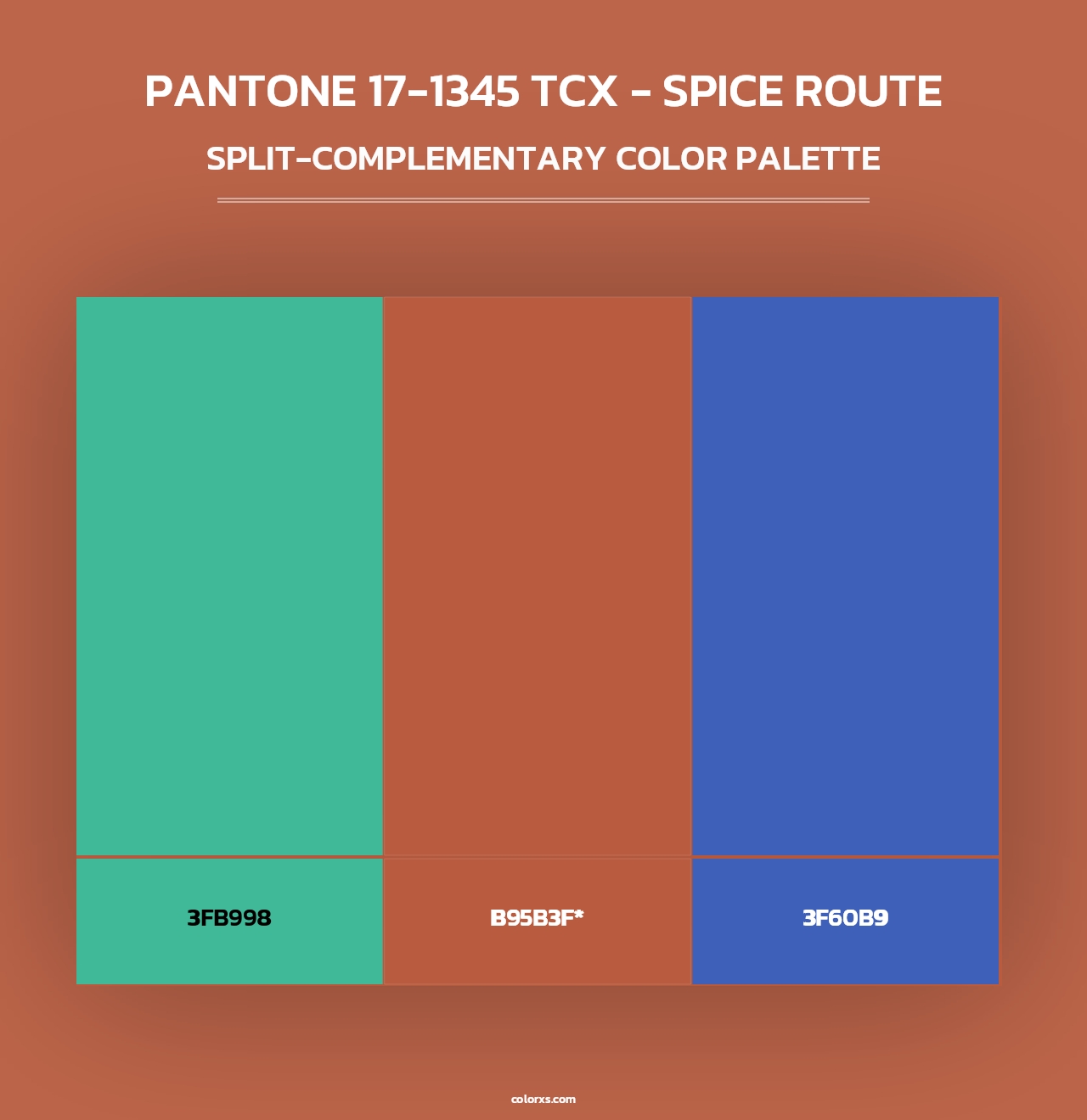 PANTONE 17-1345 TCX - Spice Route - Split-Complementary Color Palette