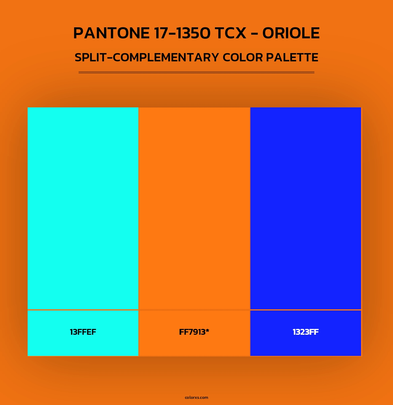 PANTONE 17-1350 TCX - Oriole - Split-Complementary Color Palette