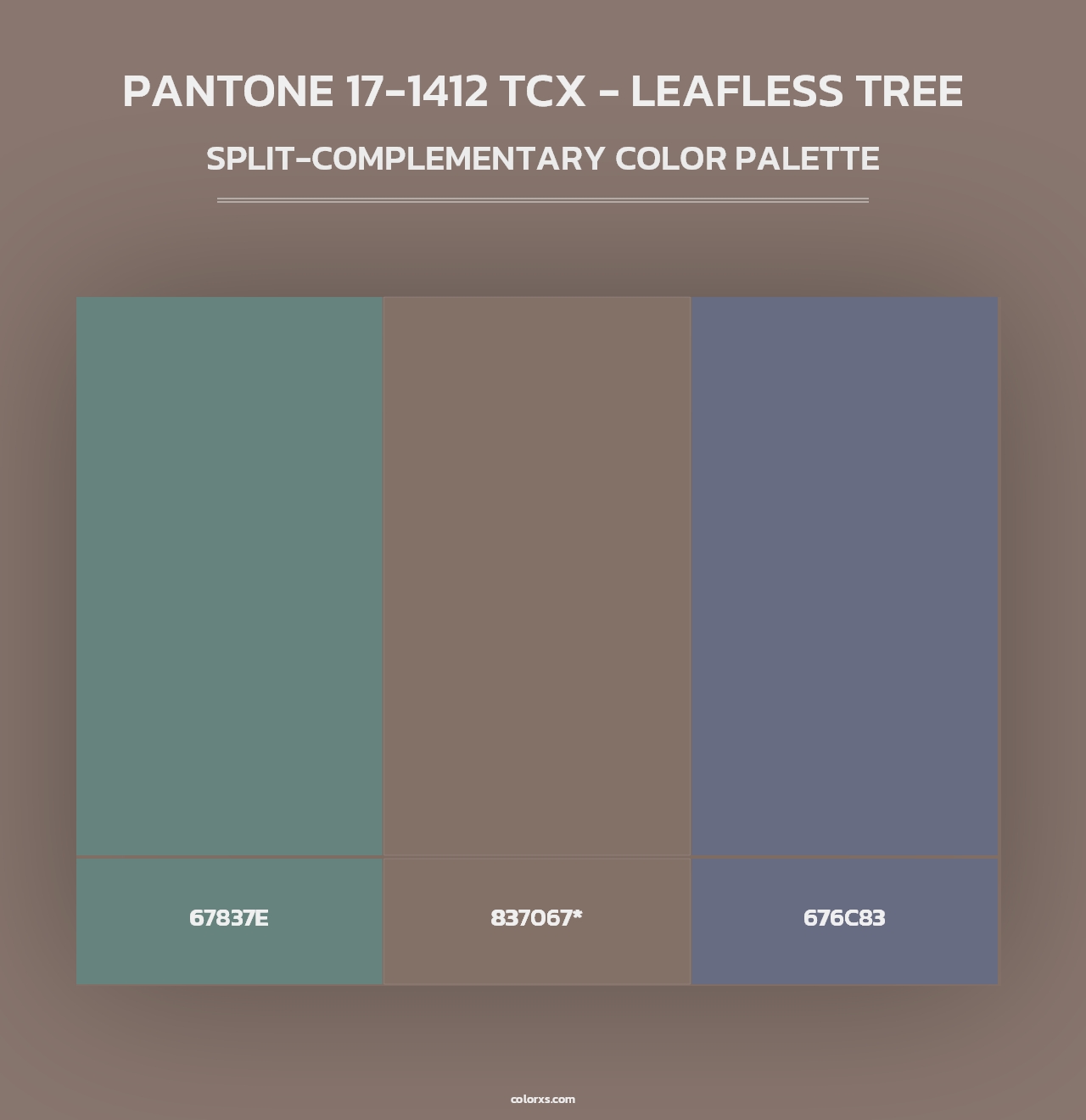 PANTONE 17-1412 TCX - Leafless Tree - Split-Complementary Color Palette