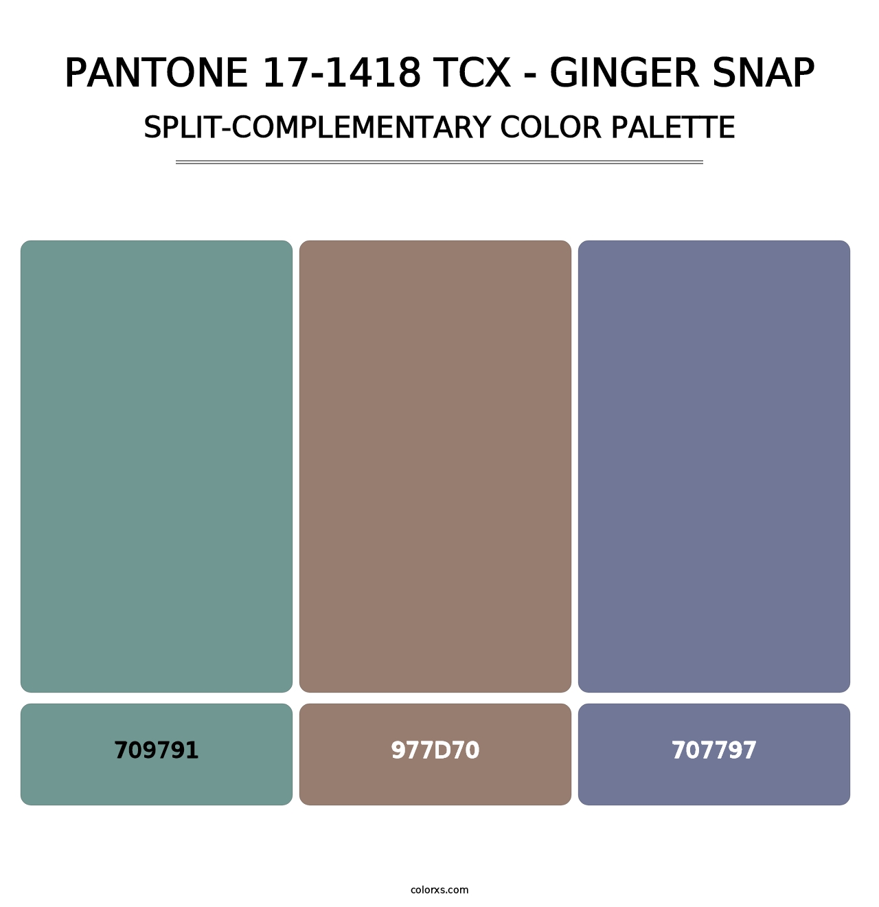 PANTONE 17-1418 TCX - Ginger Snap - Split-Complementary Color Palette