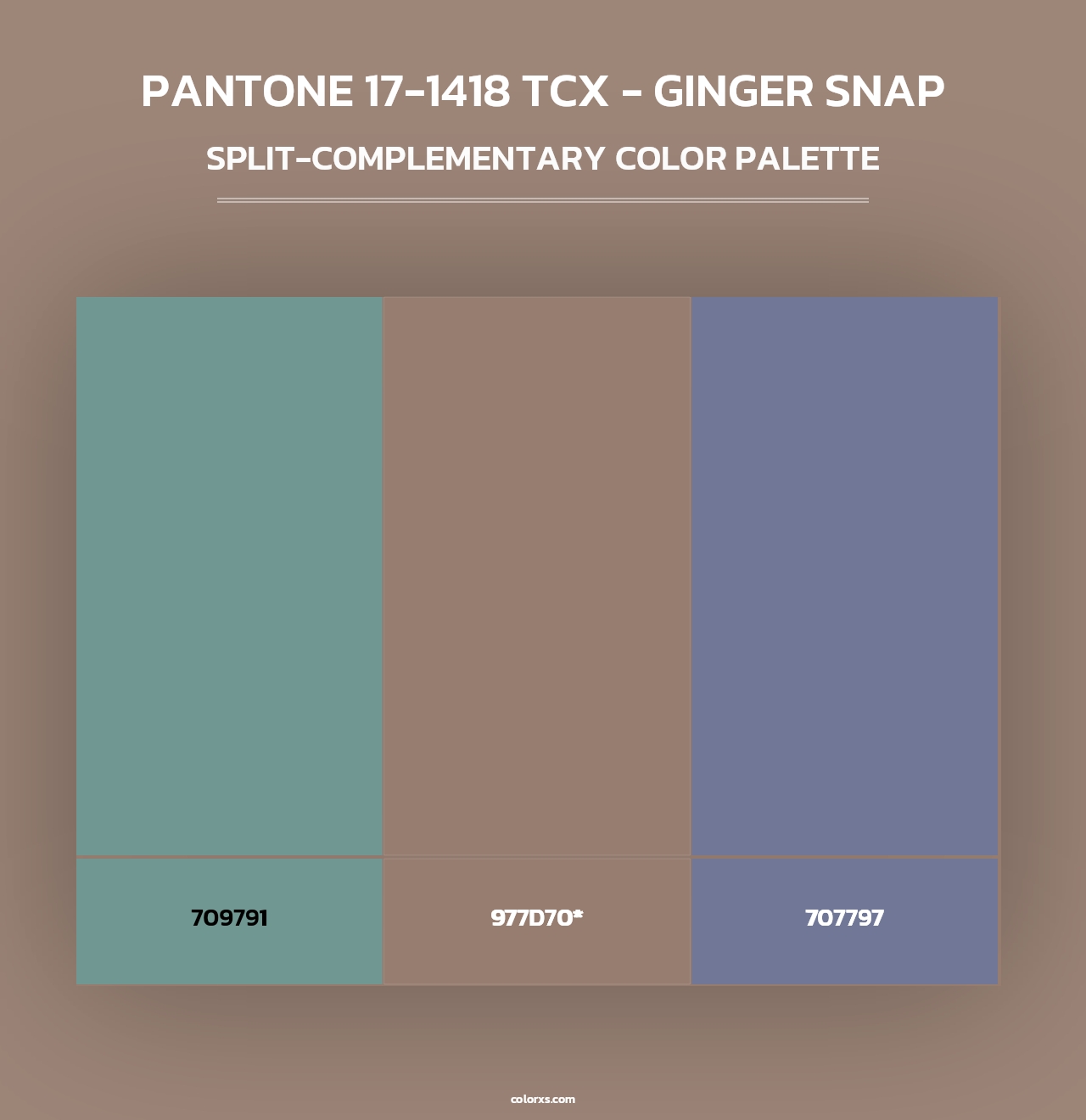 PANTONE 17-1418 TCX - Ginger Snap - Split-Complementary Color Palette