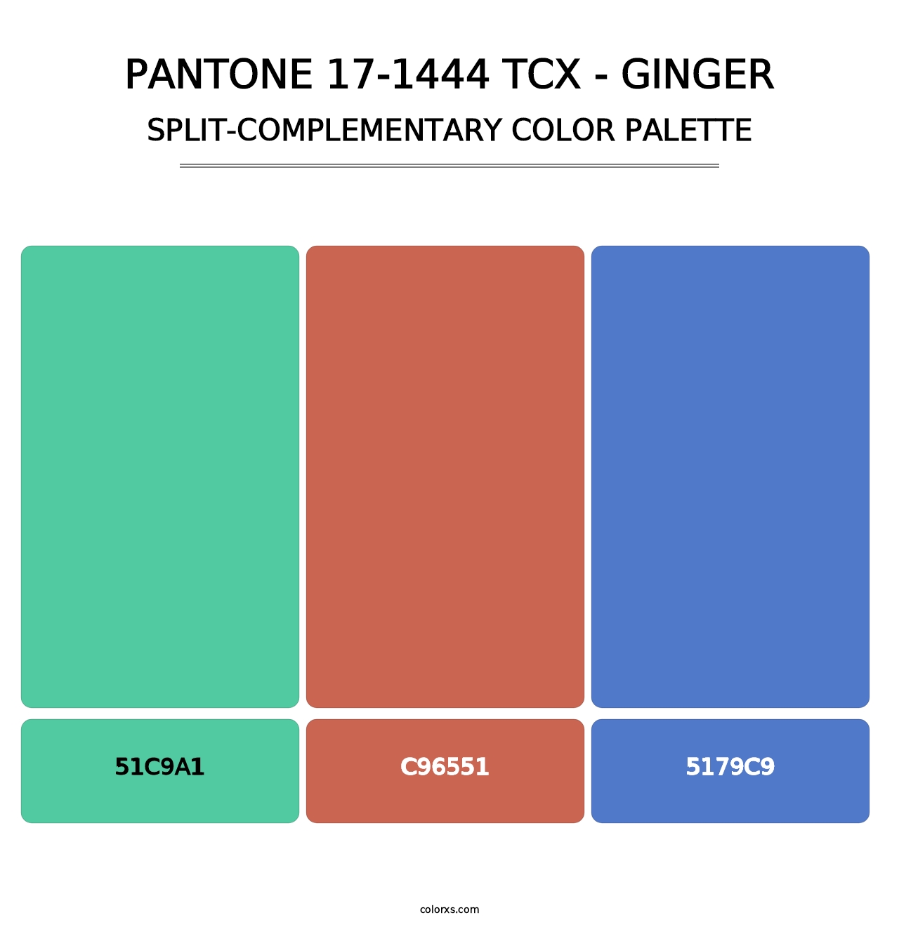 PANTONE 17-1444 TCX - Ginger - Split-Complementary Color Palette