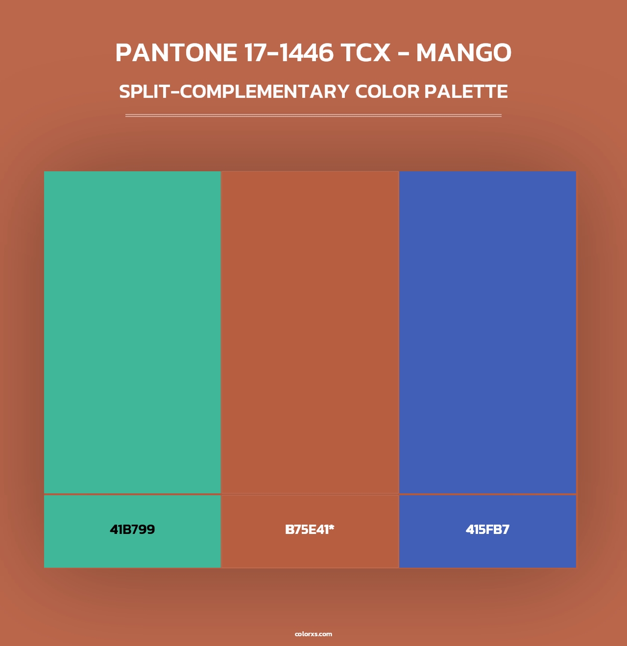 PANTONE 17-1446 TCX - Mango - Split-Complementary Color Palette