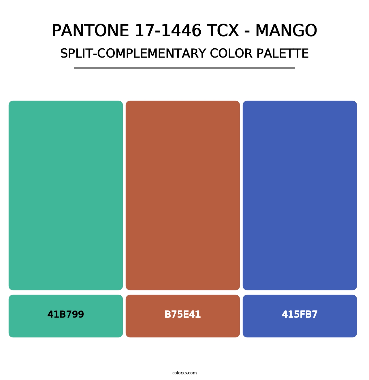 PANTONE 17-1446 TCX - Mango - Split-Complementary Color Palette