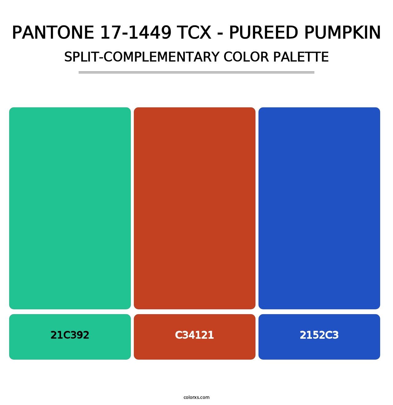 PANTONE 17-1449 TCX - Pureed Pumpkin - Split-Complementary Color Palette