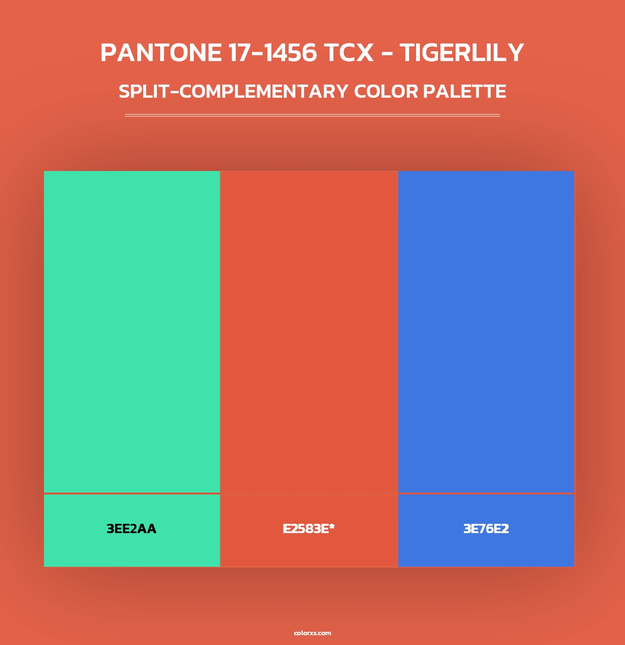 PANTONE 17-1456 TCX - Tigerlily - Split-Complementary Color Palette