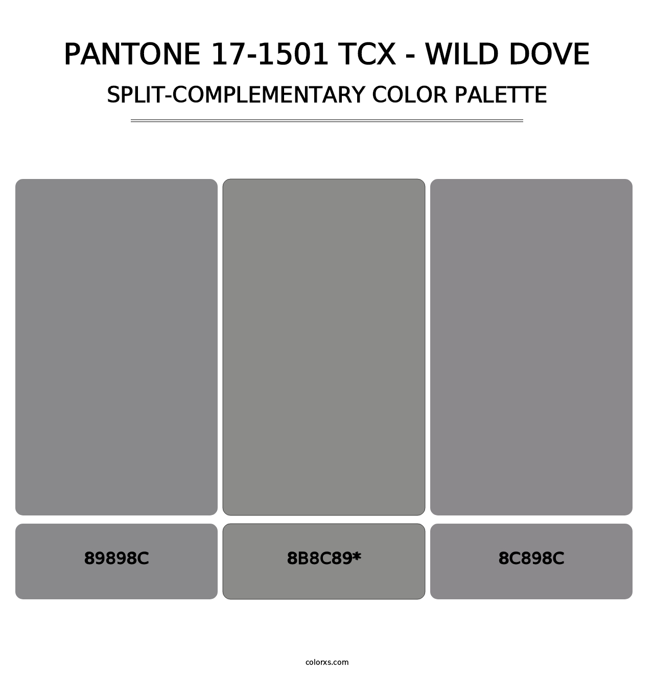 PANTONE 17-1501 TCX - Wild Dove - Split-Complementary Color Palette