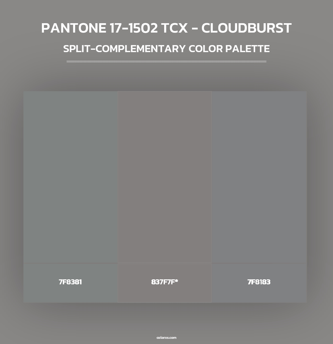 PANTONE 17-1502 TCX - Cloudburst - Split-Complementary Color Palette