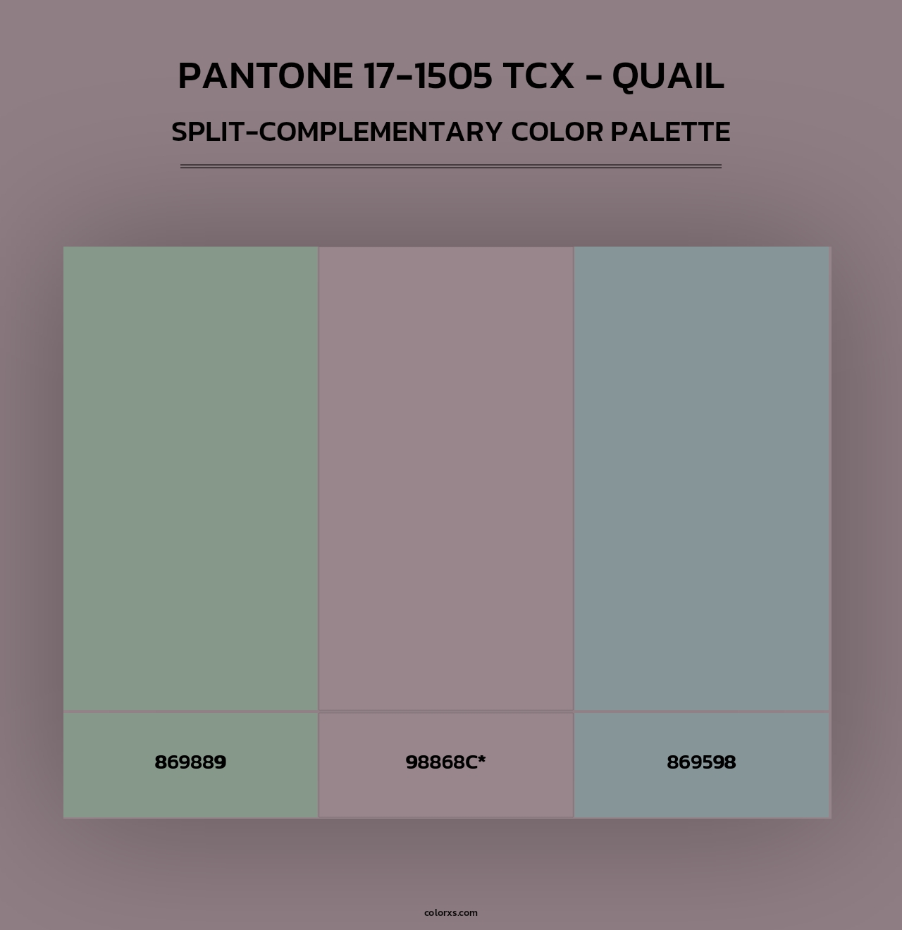 PANTONE 17-1505 TCX - Quail - Split-Complementary Color Palette