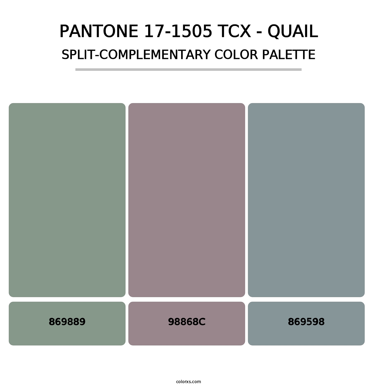 PANTONE 17-1505 TCX - Quail - Split-Complementary Color Palette