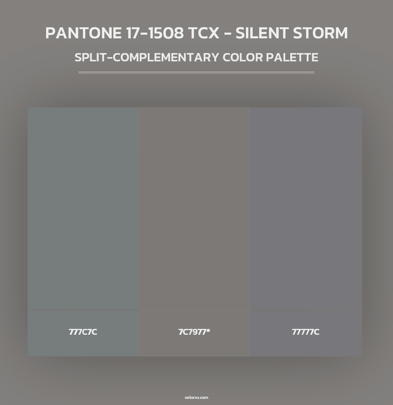PANTONE 17-1508 TCX - Silent Storm - Split-Complementary Color Palette