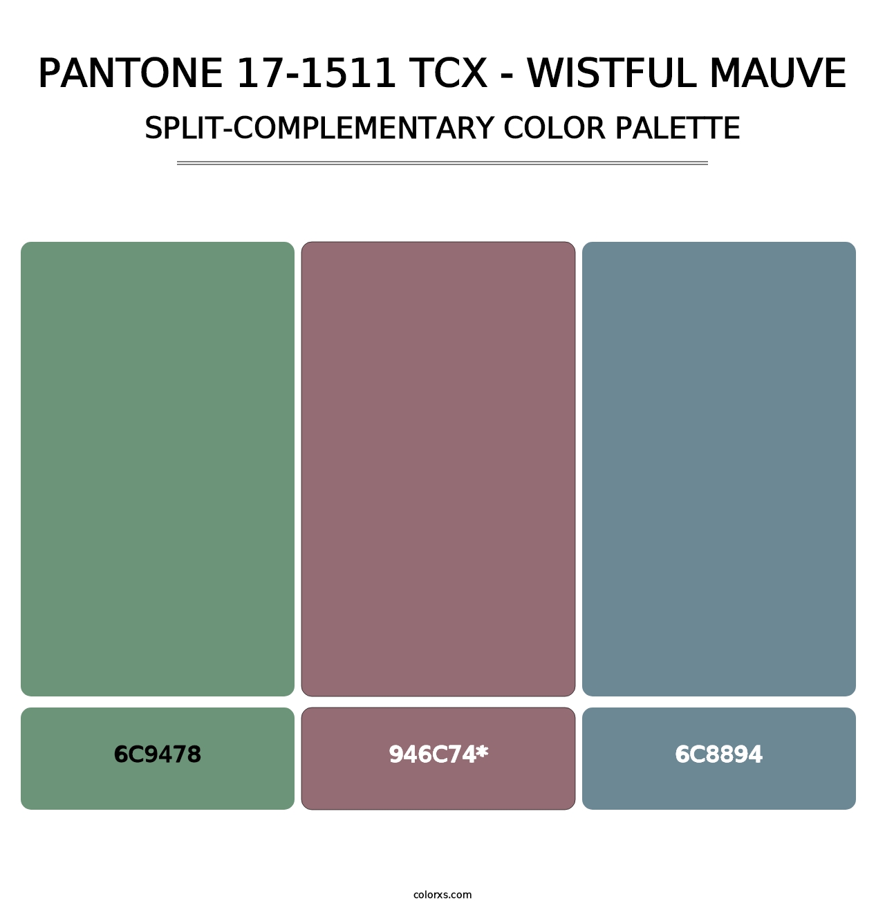 PANTONE 17-1511 TCX - Wistful Mauve - Split-Complementary Color Palette