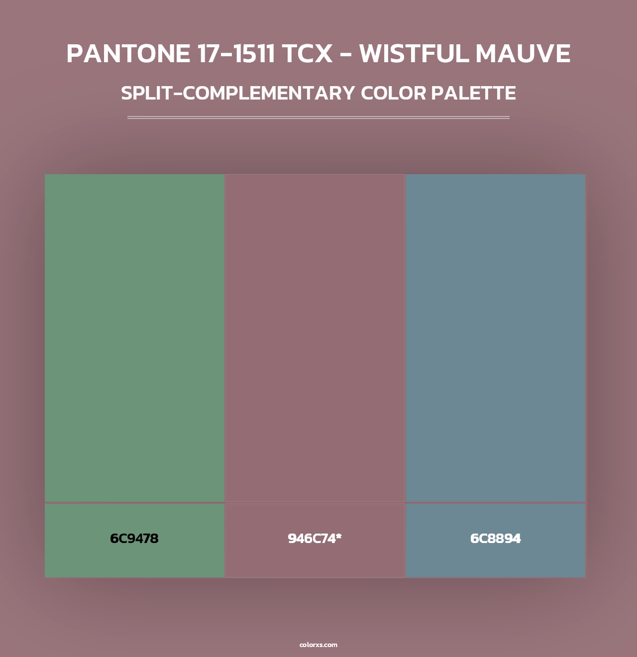 PANTONE 17-1511 TCX - Wistful Mauve - Split-Complementary Color Palette