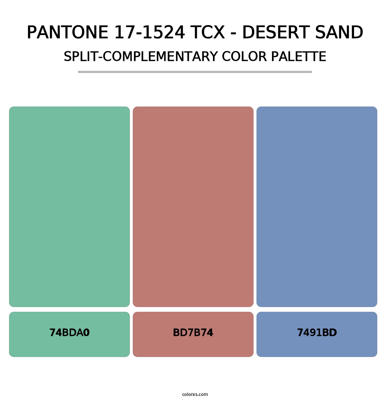 PANTONE 17-1524 TCX - Desert Sand - Split-Complementary Color Palette