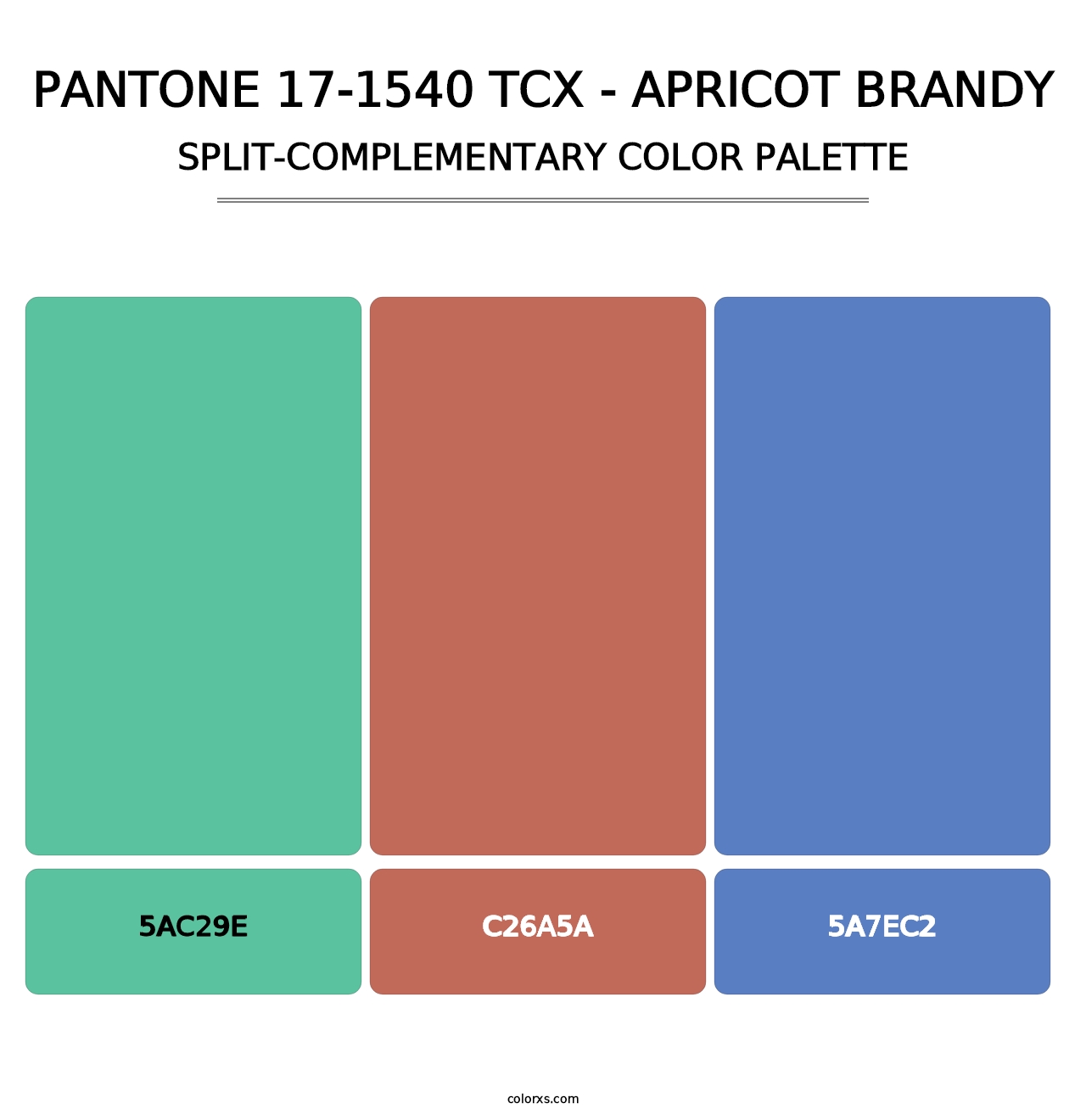 PANTONE 17-1540 TCX - Apricot Brandy - Split-Complementary Color Palette