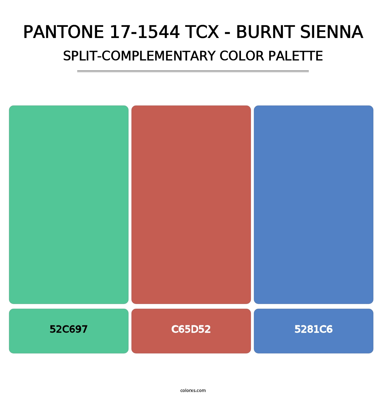 PANTONE 17-1544 TCX - Burnt Sienna - Split-Complementary Color Palette