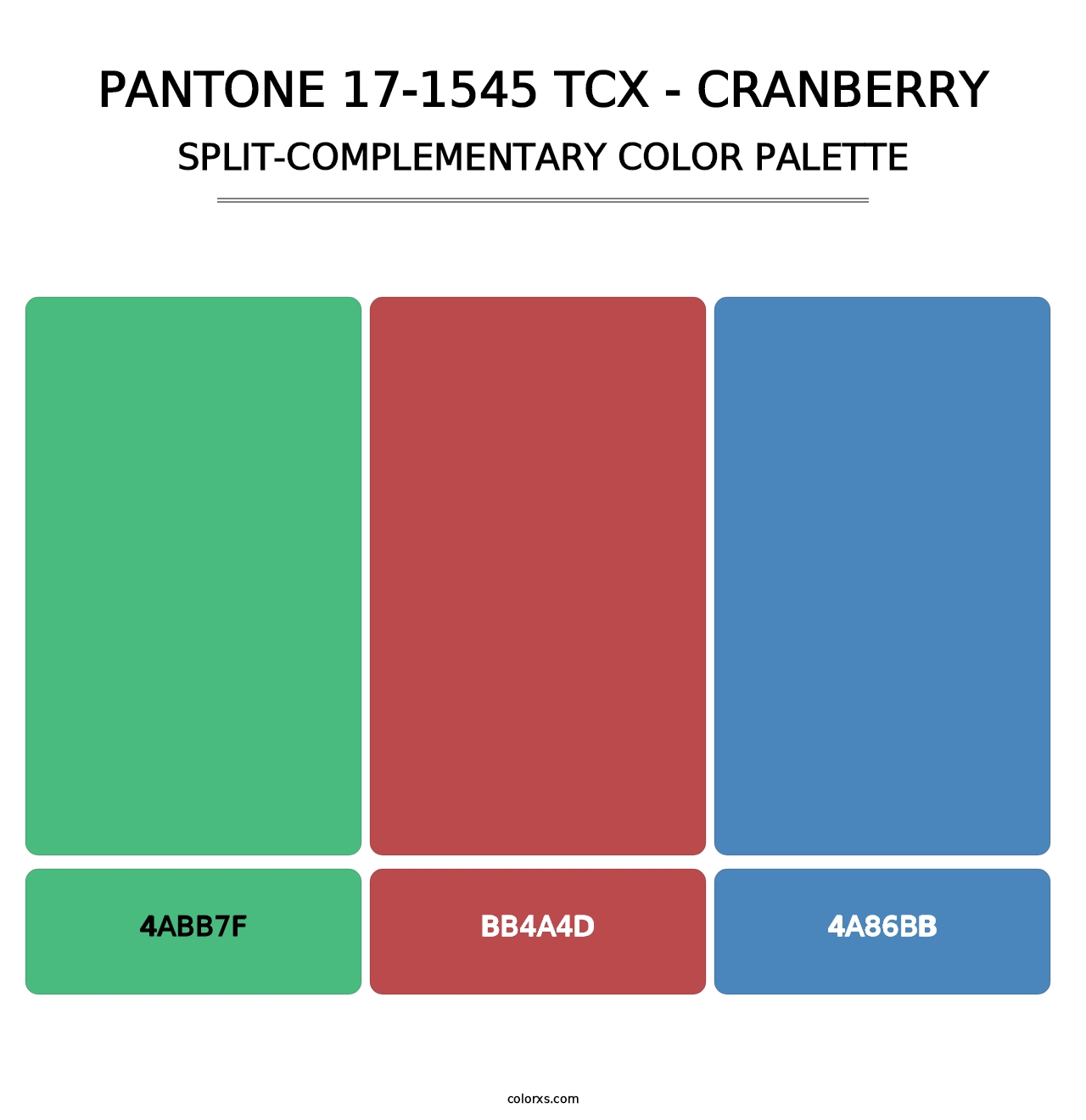 PANTONE 17-1545 TCX - Cranberry - Split-Complementary Color Palette