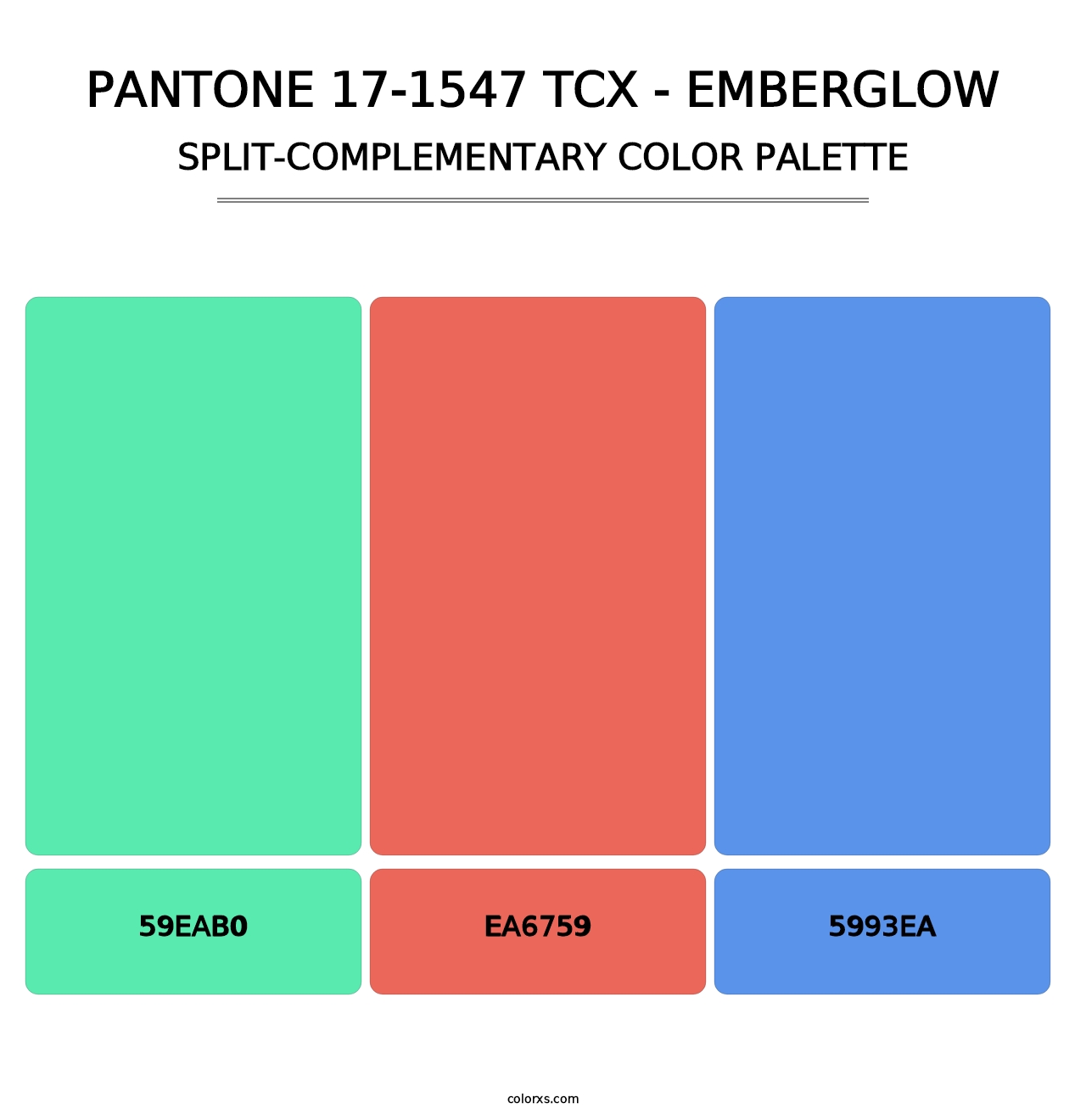 PANTONE 17-1547 TCX - Emberglow - Split-Complementary Color Palette