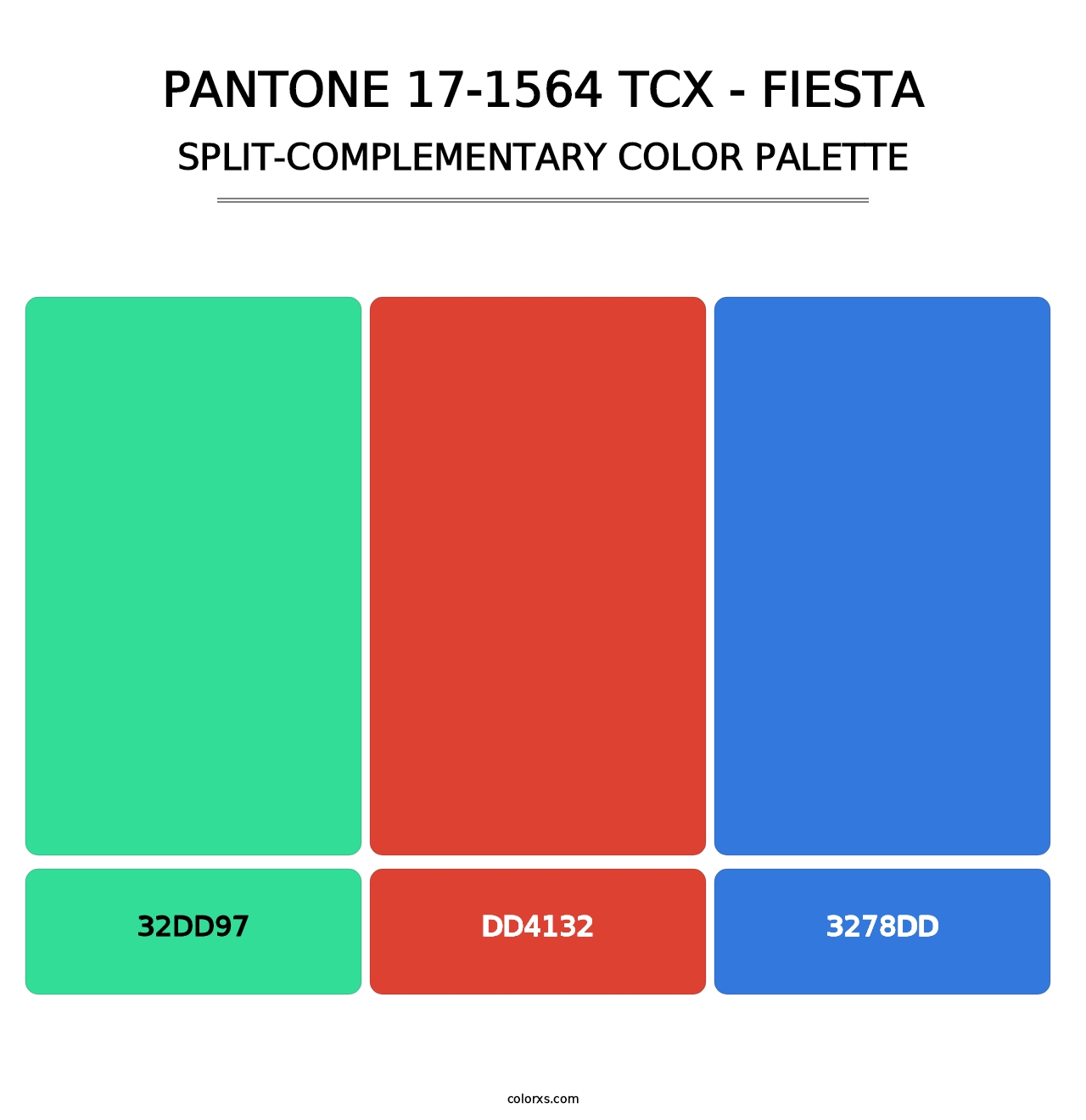 PANTONE 17-1564 TCX - Fiesta - Split-Complementary Color Palette