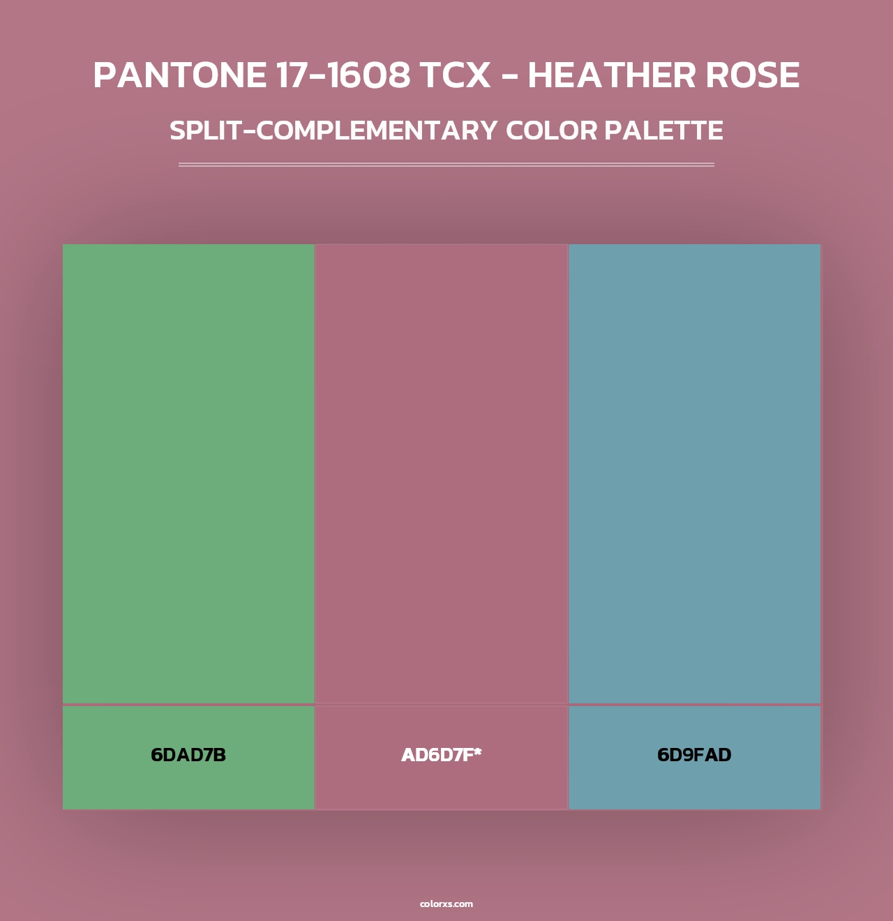 PANTONE 17-1608 TCX - Heather Rose - Split-Complementary Color Palette