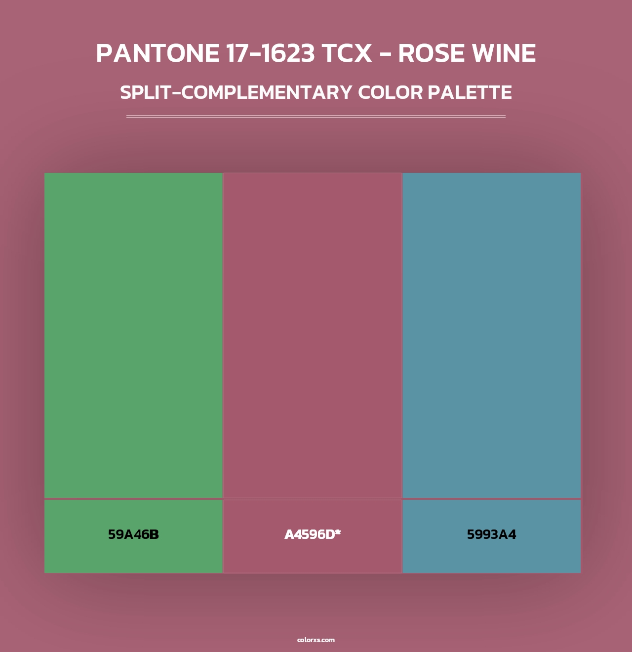 PANTONE 17-1623 TCX - Rose Wine - Split-Complementary Color Palette
