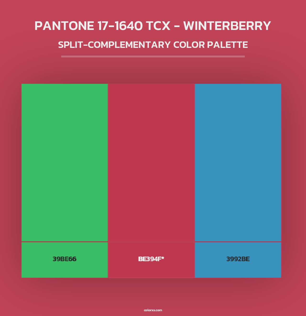 PANTONE 17-1640 TCX - Winterberry - Split-Complementary Color Palette
