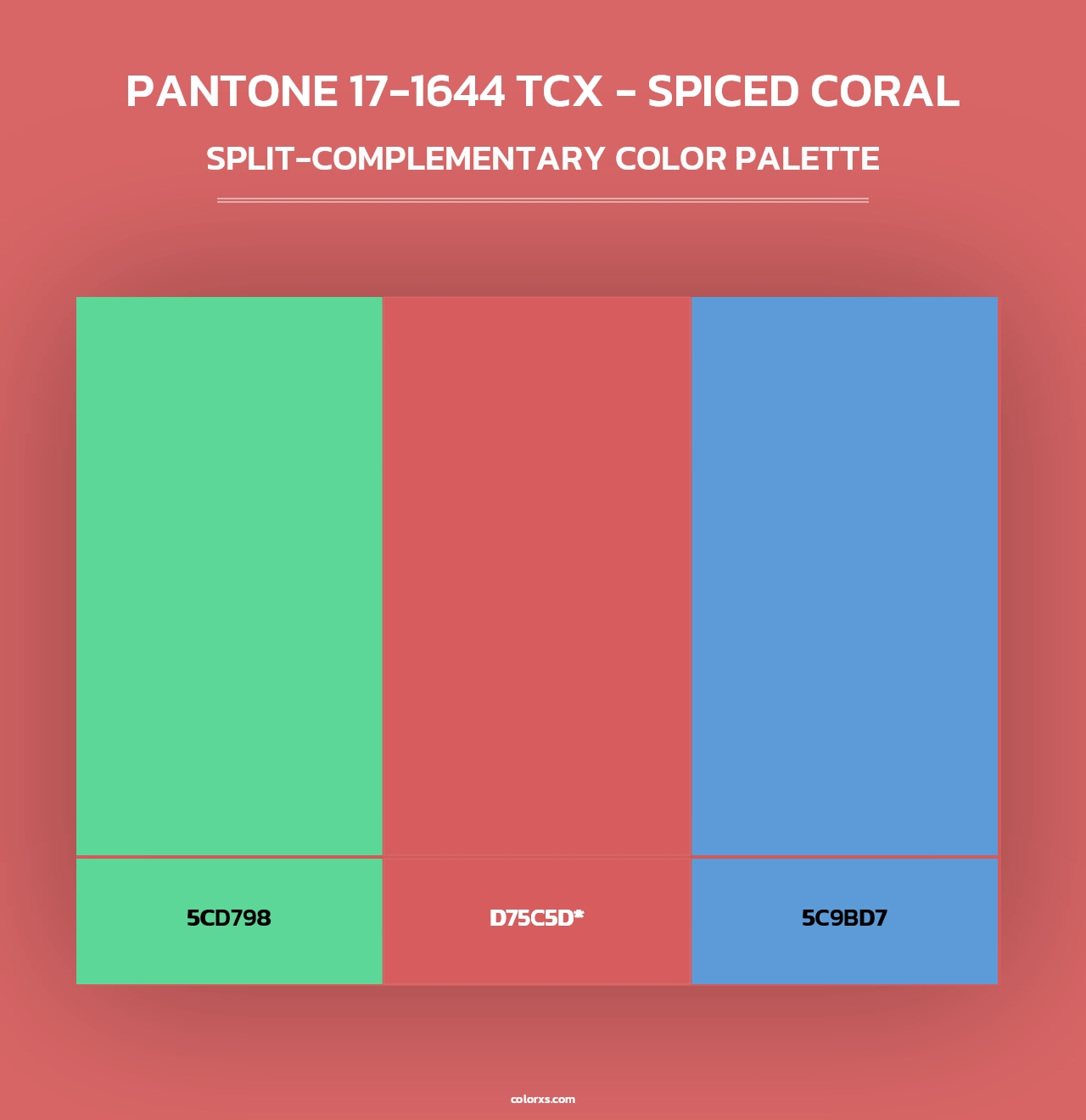 PANTONE 17-1644 TCX - Spiced Coral - Split-Complementary Color Palette