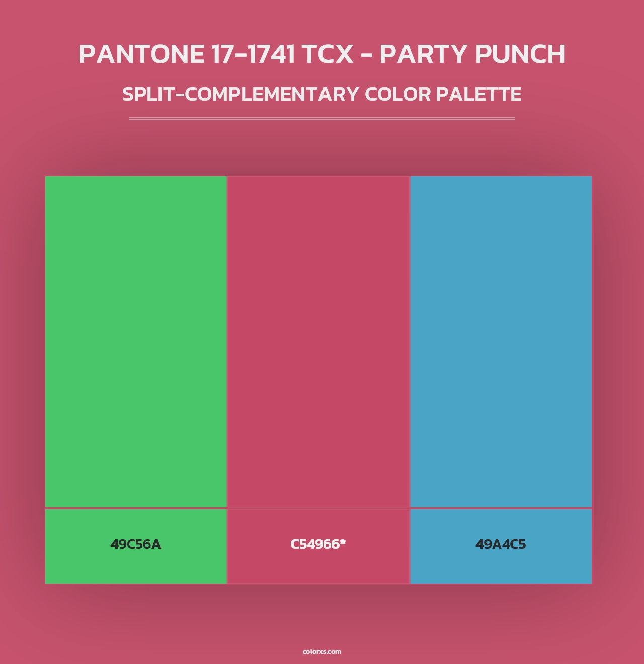 PANTONE 17-1741 TCX - Party Punch - Split-Complementary Color Palette