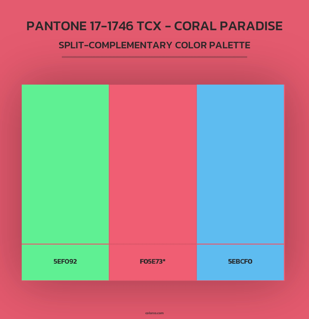 PANTONE 17-1746 TCX - Coral Paradise - Split-Complementary Color Palette