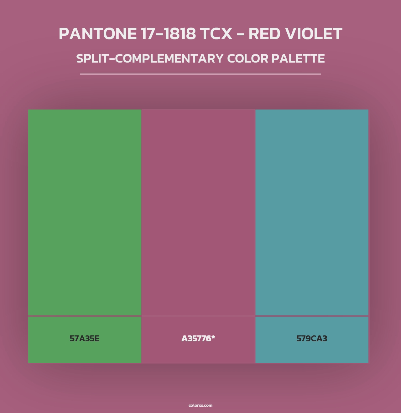 PANTONE 17-1818 TCX - Red Violet - Split-Complementary Color Palette