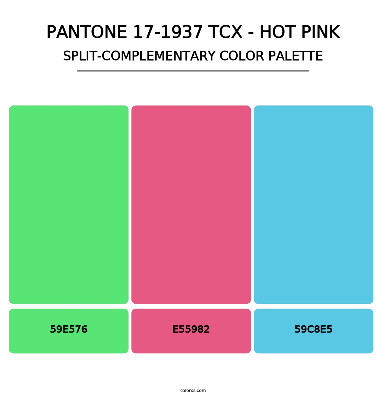 PANTONE 17-1937 TCX - Hot Pink - Split-Complementary Color Palette