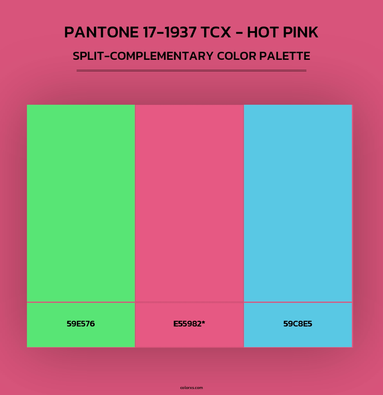 PANTONE 17-1937 TCX - Hot Pink - Split-Complementary Color Palette