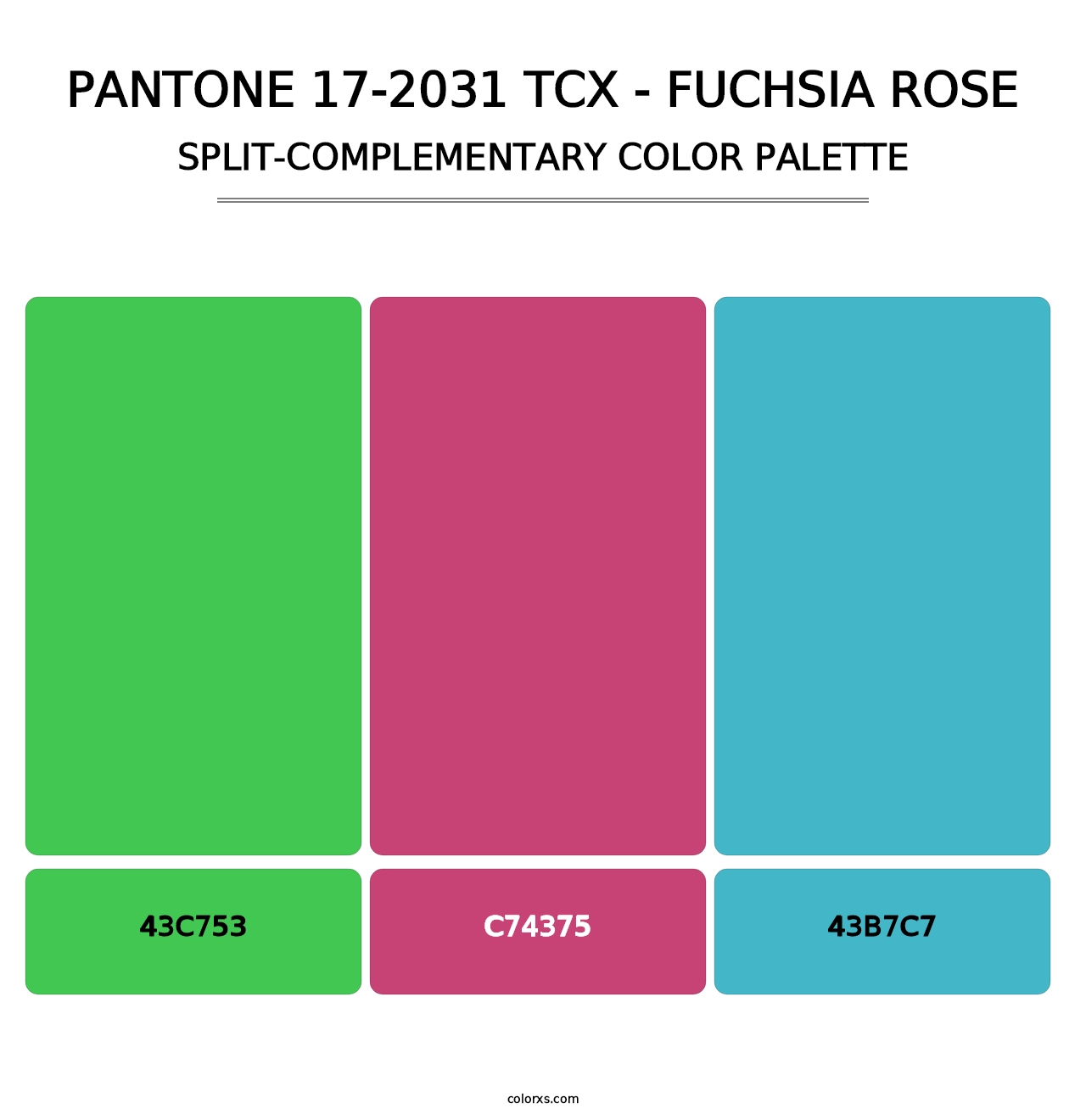 PANTONE 17-2031 TCX - Fuchsia Rose - Split-Complementary Color Palette