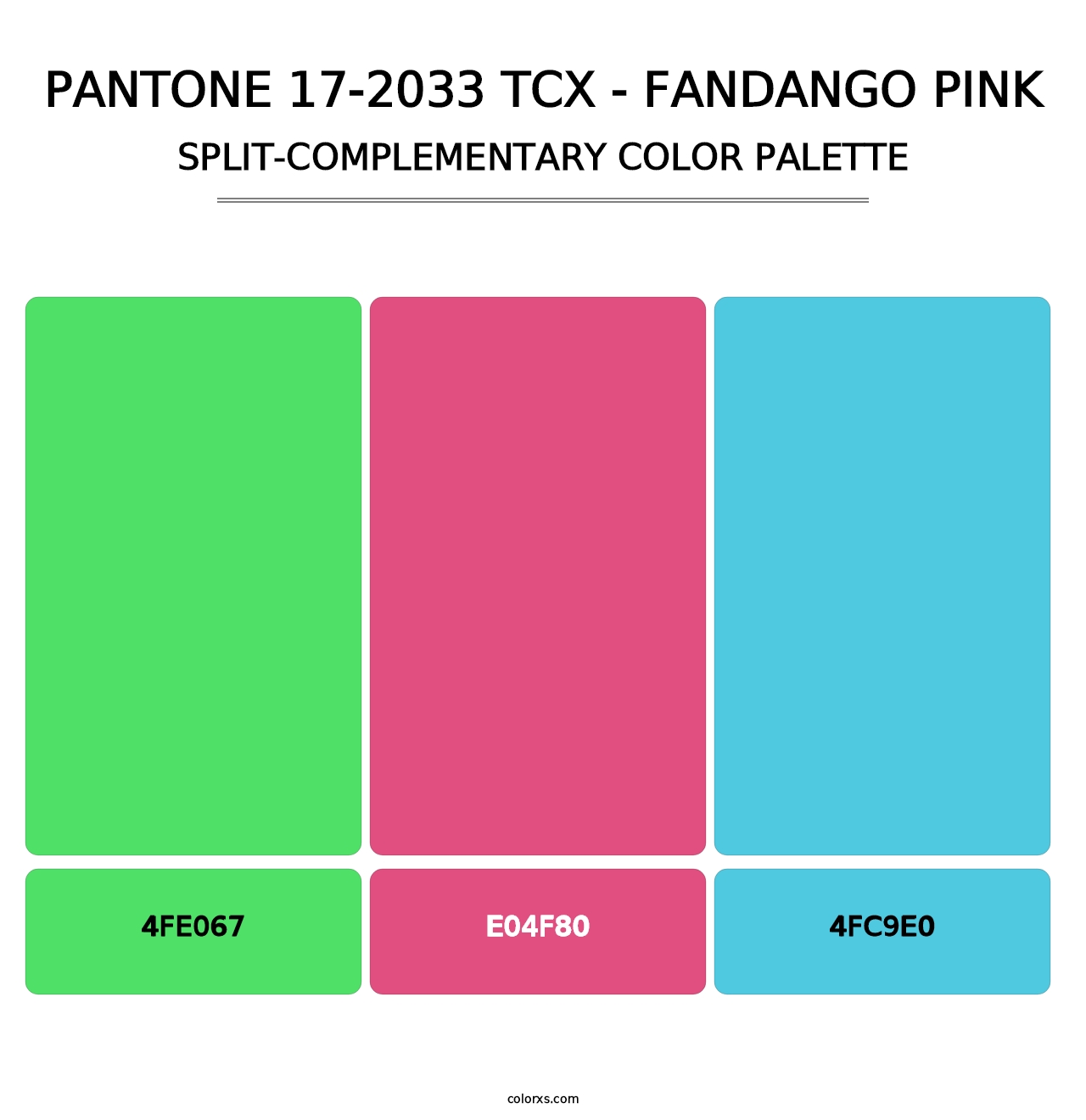 PANTONE 17-2033 TCX - Fandango Pink - Split-Complementary Color Palette