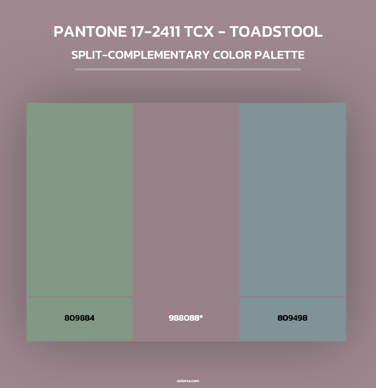 PANTONE 17-2411 TCX - Toadstool - Split-Complementary Color Palette