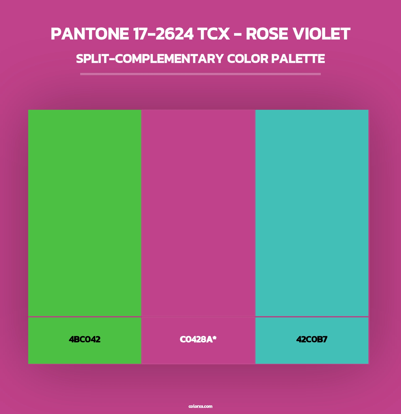 PANTONE 17-2624 TCX - Rose Violet - Split-Complementary Color Palette
